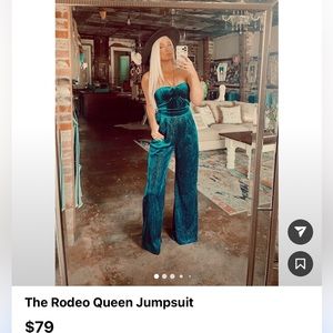 Rhinestone Strap Velvet Jumpsuit